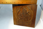 Hand Carved Tibetan Buddhist Wood Block Stamp Nepal Vintage 7X7"