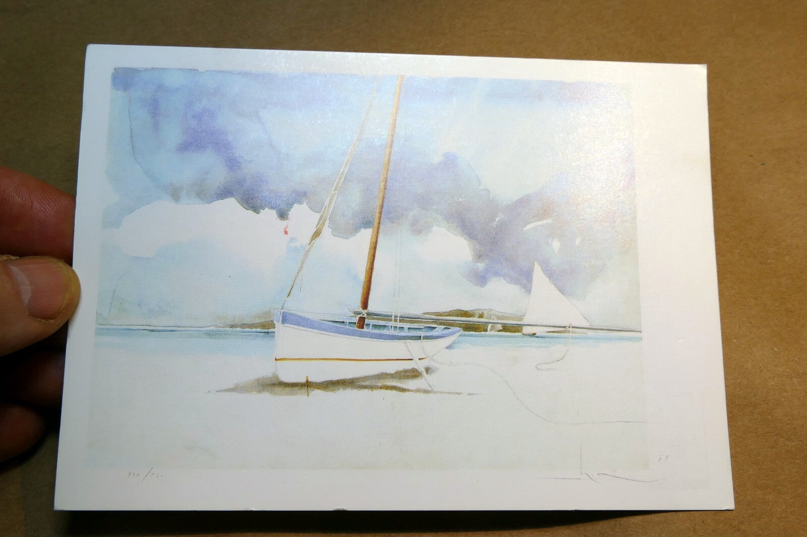 Antoine Chapon Seascape St Martin Watercolor Caribean Scene Postcard - posted