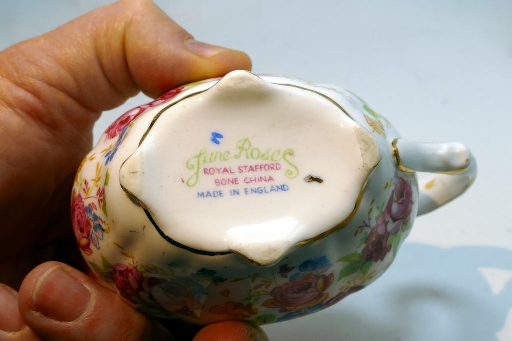 Royal Stafford Creamer pitcher  only ~June Roses~ Bone China made in England