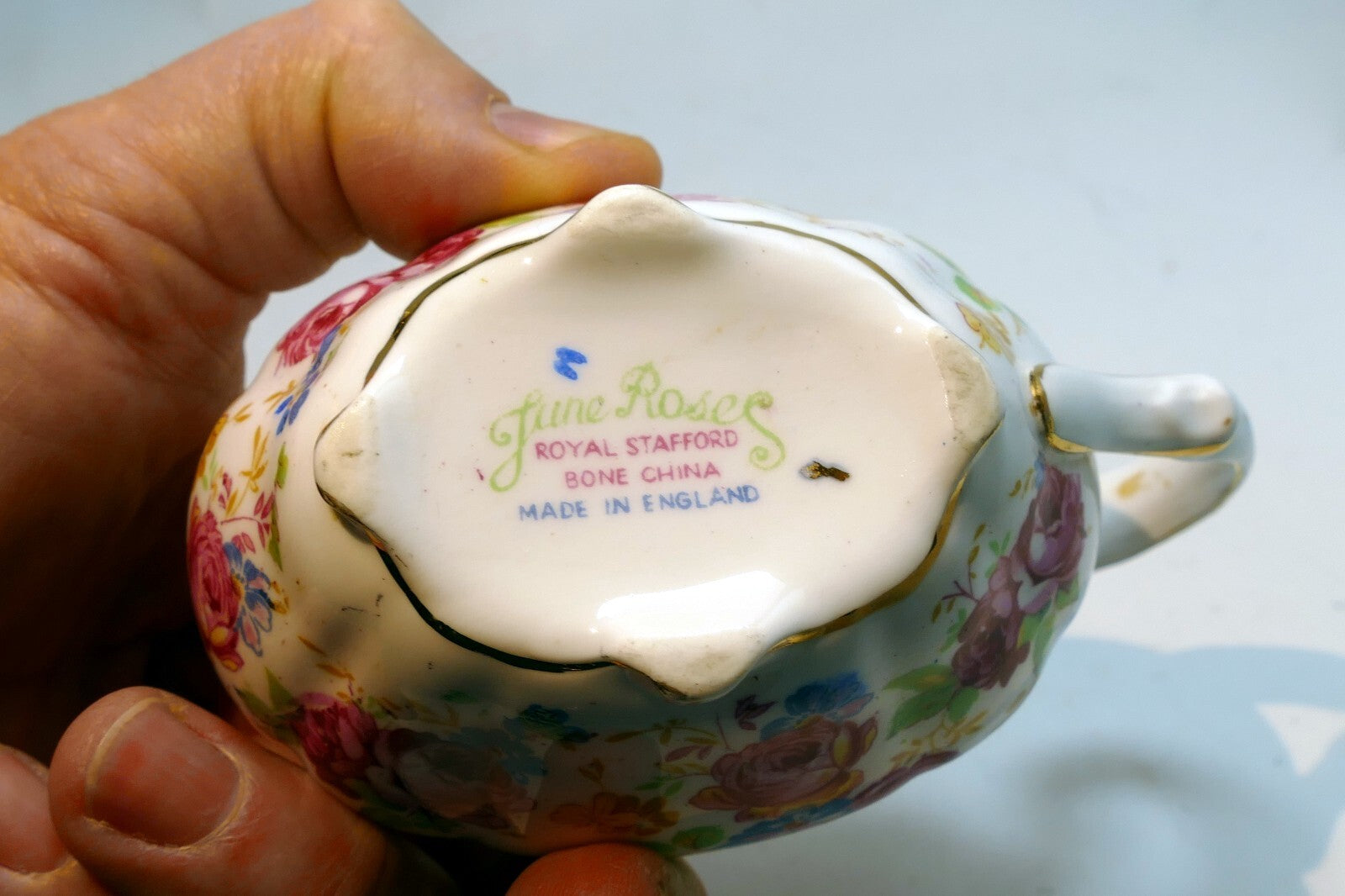 Royal Stafford Creamer pitcher  only ~June Roses~ Bone China made in England