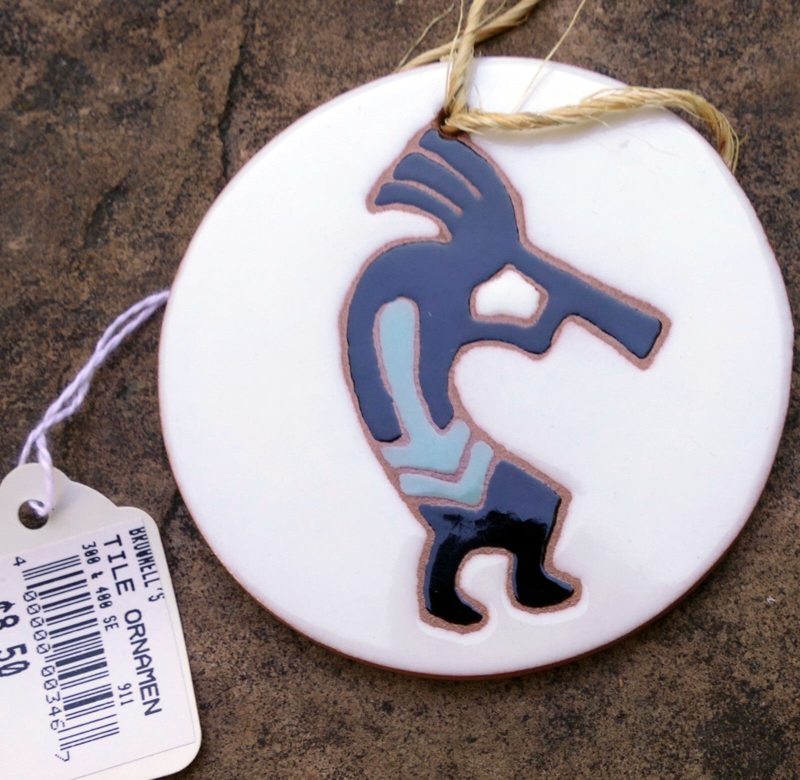 Kokopelli ceramic hand painted tile coaster native american usa southwest