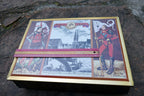 German Tin Box Schumann Nürnberger Burg Lebkuchen 12X15X5" large knight metal