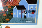 Pumpkin's Cove Folk Art 7X9" Print by Donna Perkins Signed Certified 391/500