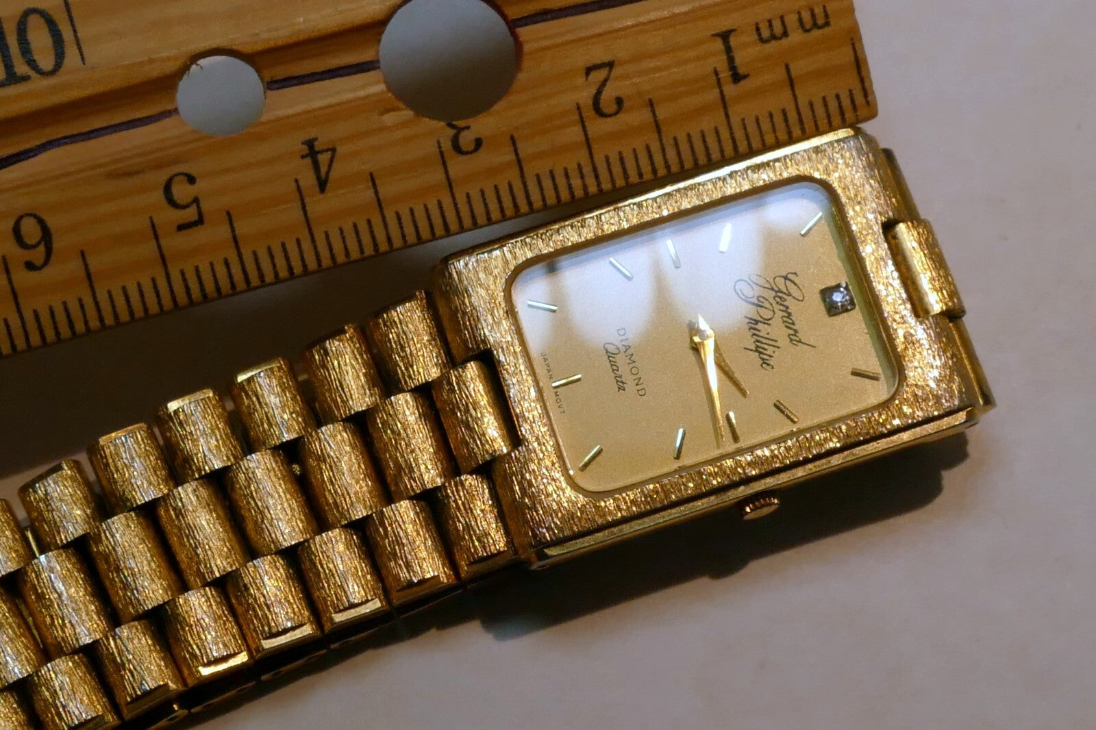 Gerrard Phillipe Diamond Quartz 18K plated Gold Tone Watch