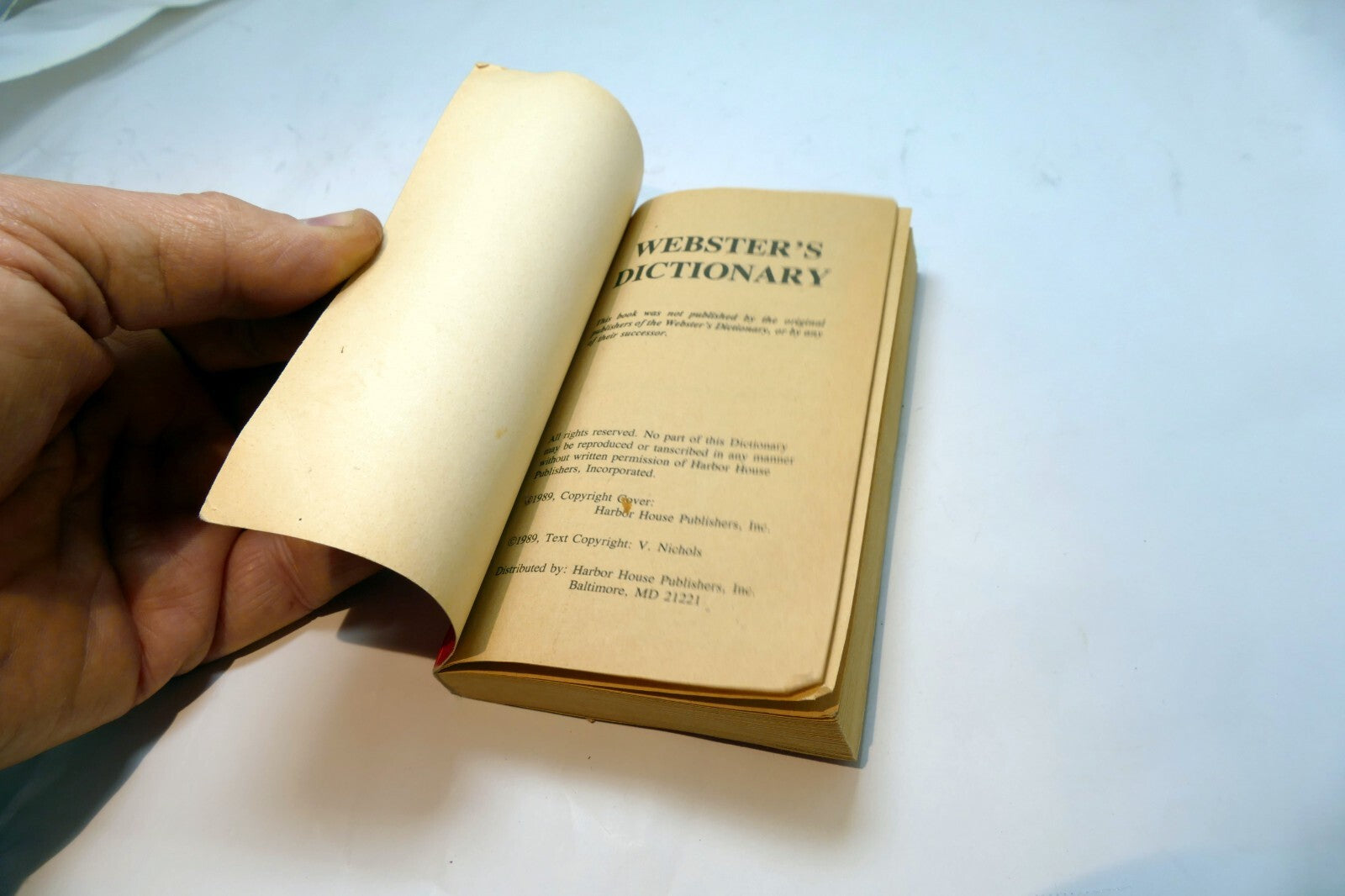 Vintage Vest Pocket Edition Webster Dictionary 1989