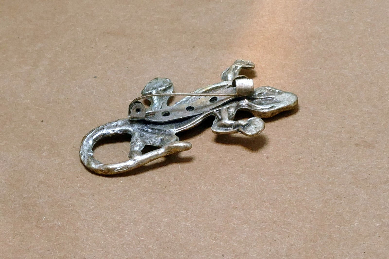 Vintage Lizard Brooch Pin Brooch Silver Tone 6cm long