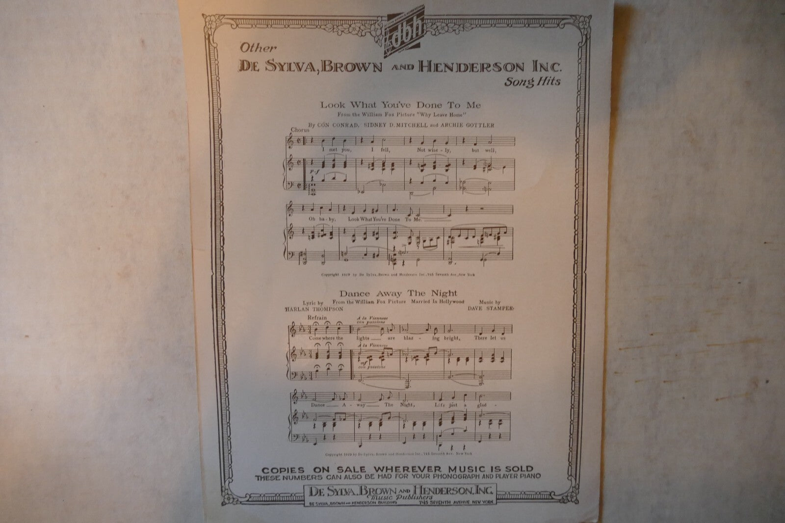 One Never Knows, 1929, from "Rich People", by Walter O'Keefe and Bobby Dolan