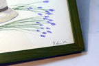 watercolor painting Straw Hat with Lavender Signed By Robin M.