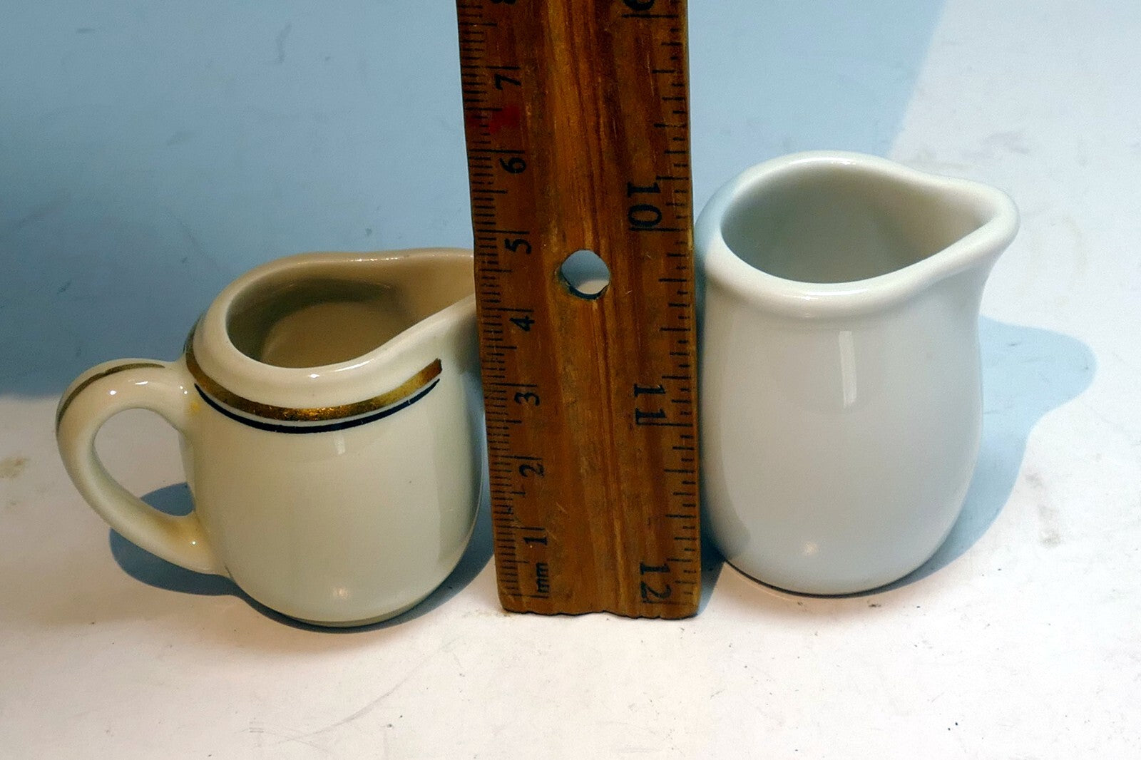 Suisse Langenthal mini cream pitcher  miniature set of two white porcelain