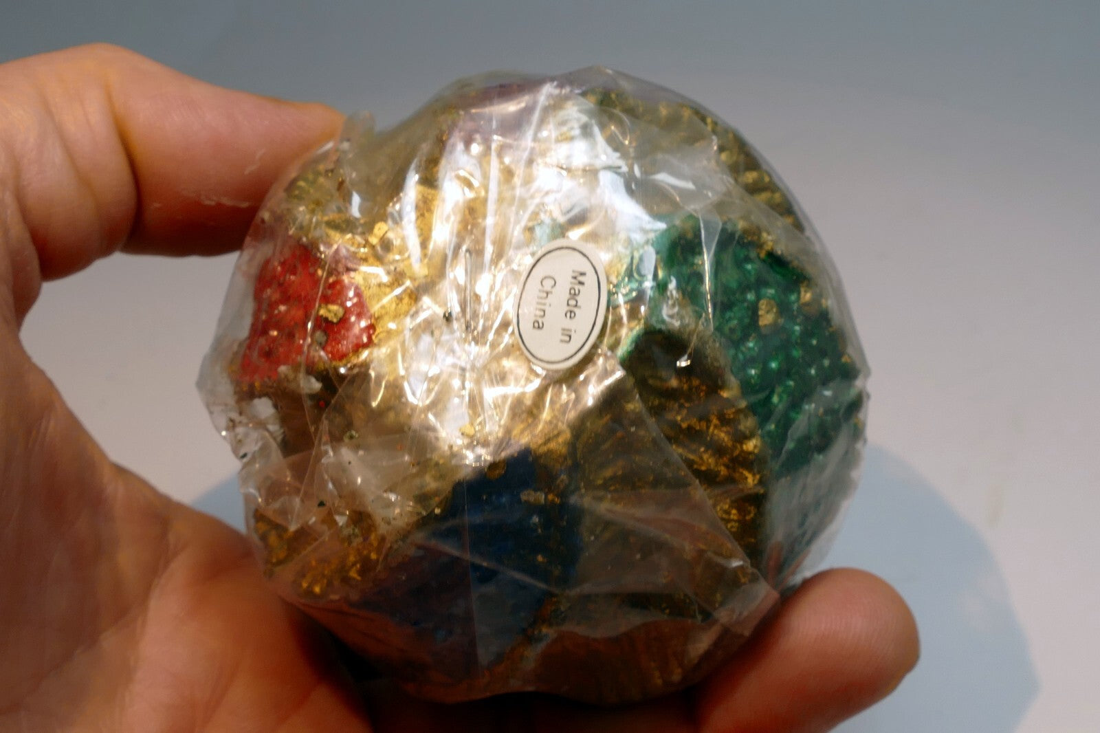 Vintage Decorative Gold Rope Ball Candle Christmas red green blue