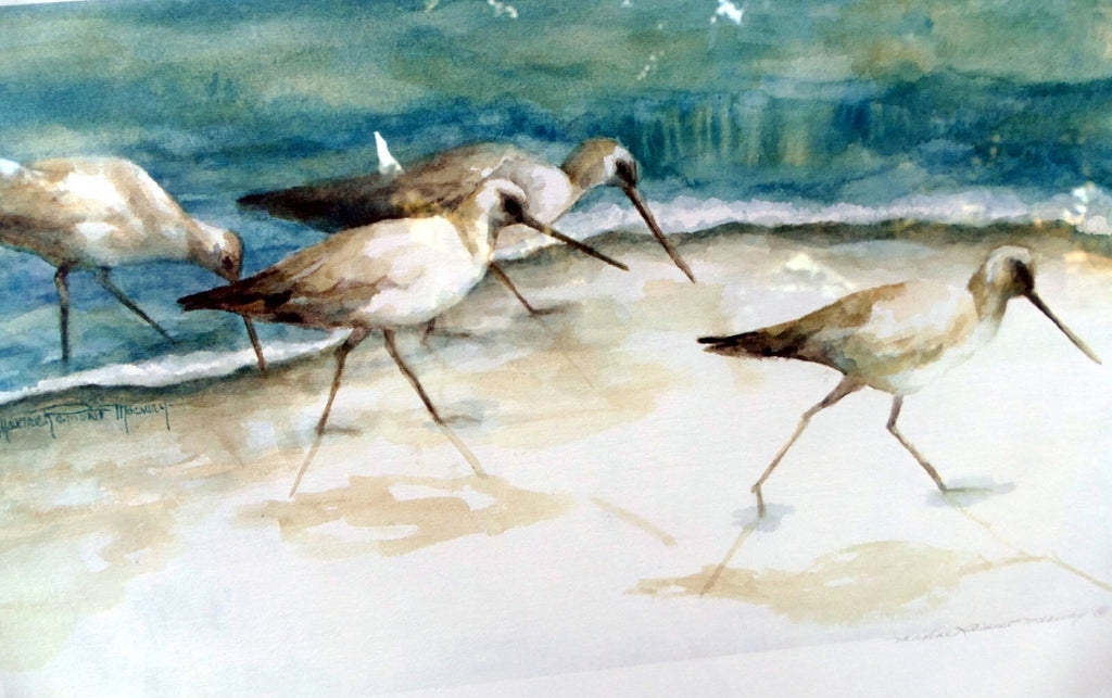 Artist maxine remont macway wildlife art shorebirds “sandpipers” print