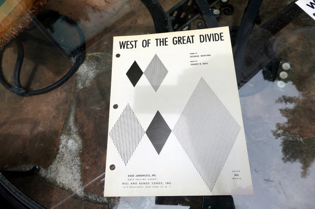 West of The Great Divide by Ernest Ball 1951  Sheet Music