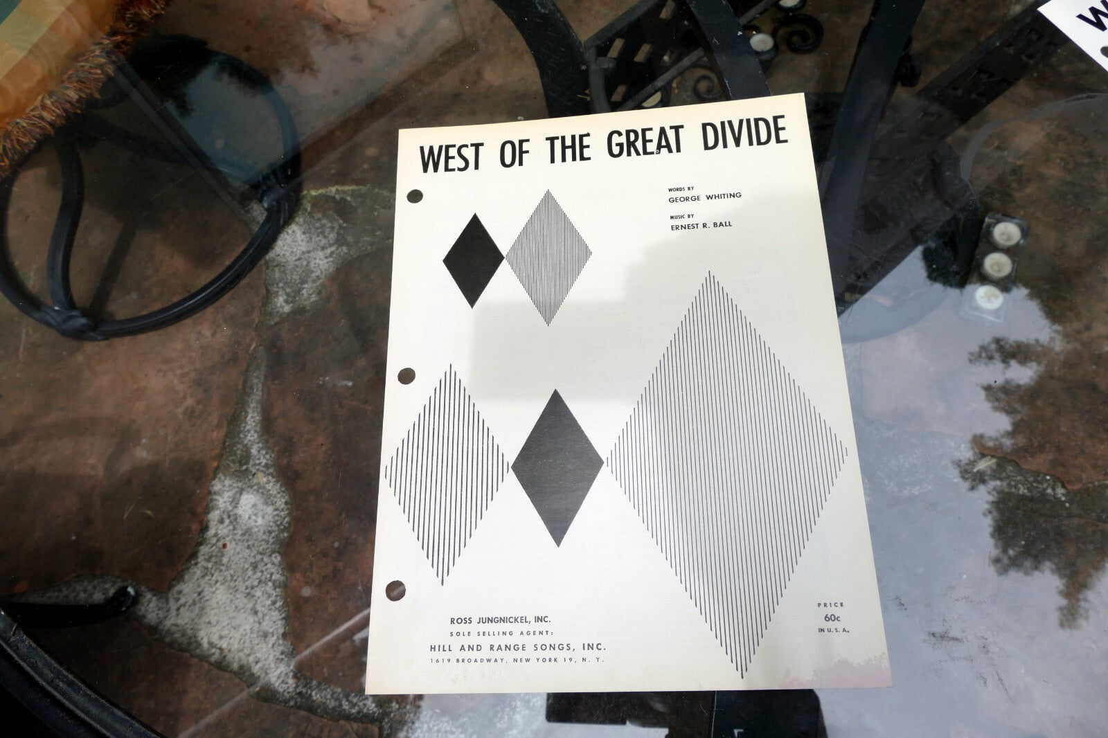 West of The Great Divide by Ernest Ball 1951  Sheet Music
