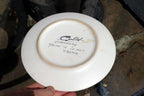 MARCEL GUILLOT Cheveche  Owl POTTERY BIRD PLATE 8" 20cm  made in France