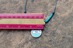 Sunrise Brooch Necklace With Inlaid Blue and Red Stones Crushed Tourquise Navajo