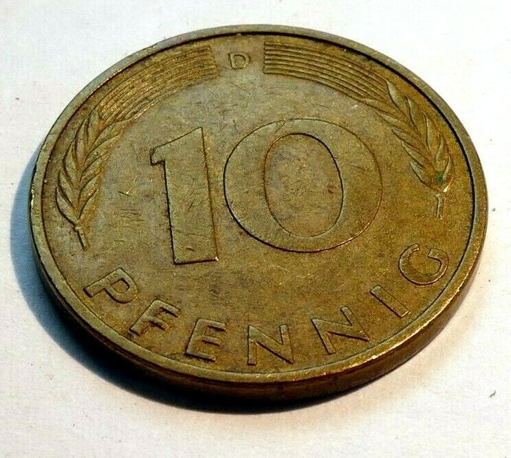 10 pfennig coin 1985 germany   federal republic oak leaf