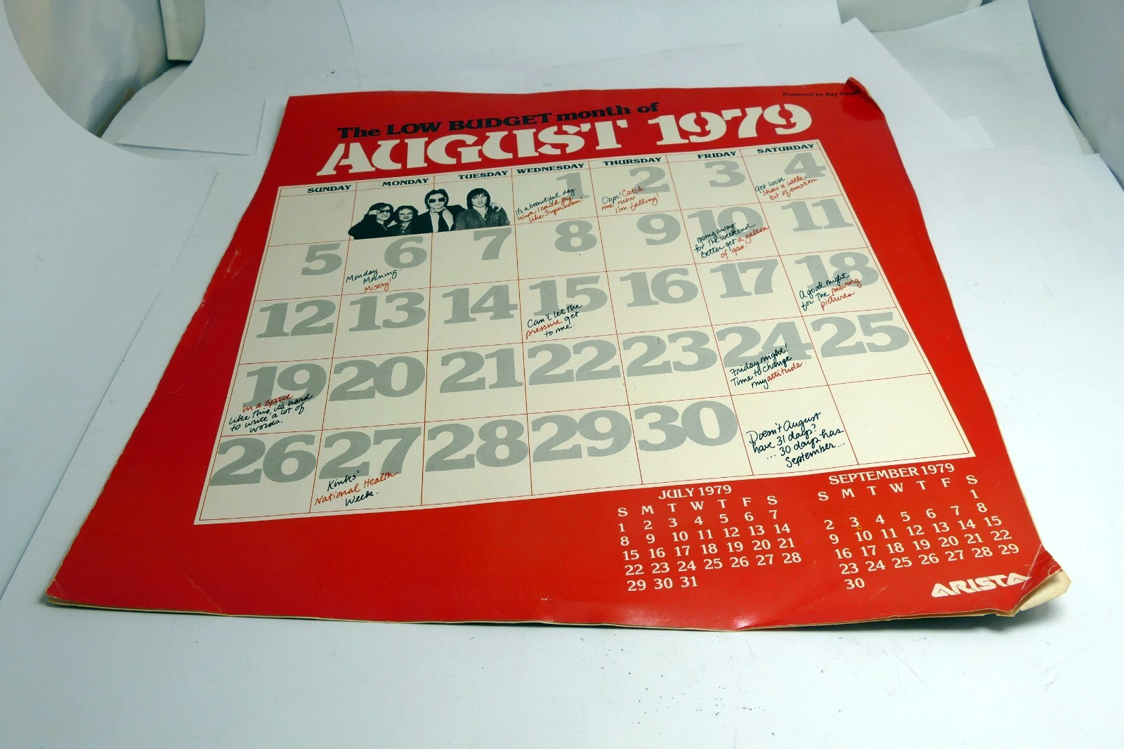Kinks Low Budget 12x24 Album Cover Poster August Concert OEM Arista 1979 Genuine