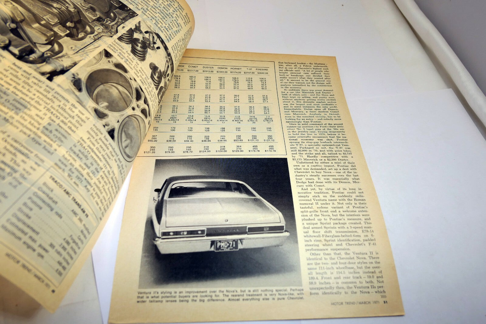 Pontiac Ventura II 1971 Car Magazine clippings Advertisement  Ad (Motor trend)