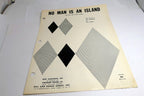 No Man is an Island  by Ted Lehrman Phil Sheer 1954 Sheet Music
