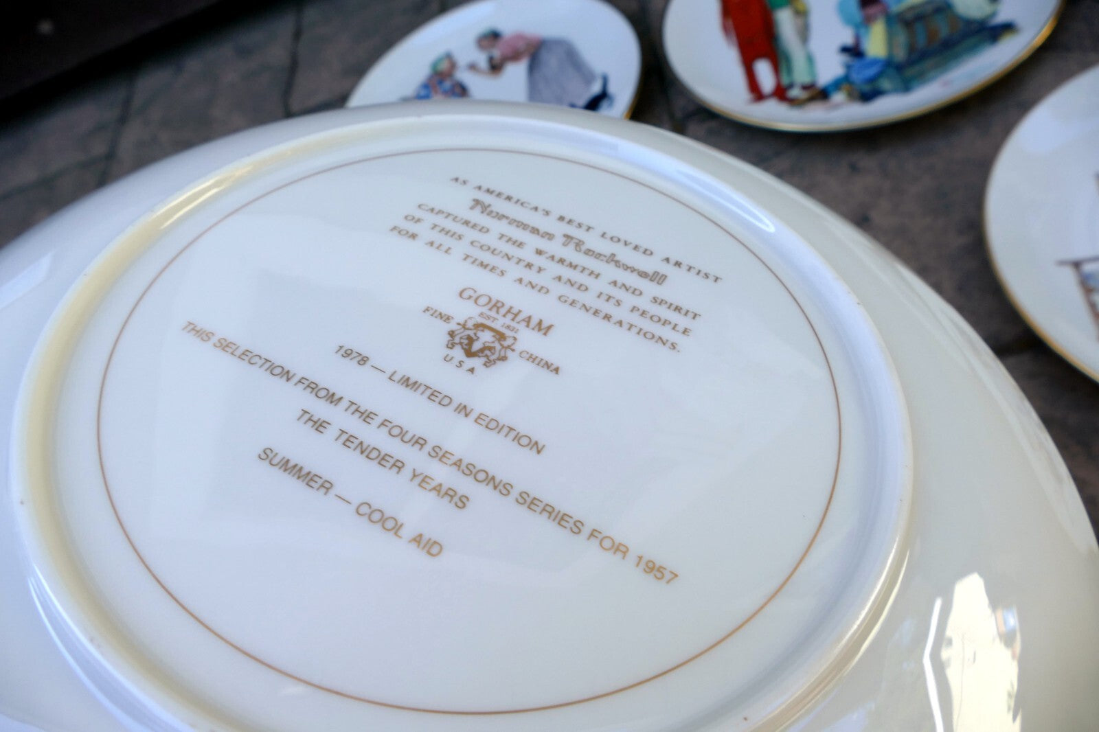 Set of 5 Norman Rockwell / Gorham Collector Plates; "Four Seasons" 1978