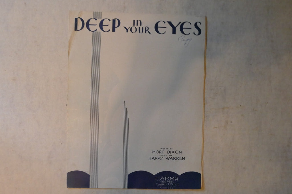 Deep in your eyes, sheet music 1932, by harry warren and mort dixon, harms incorporated