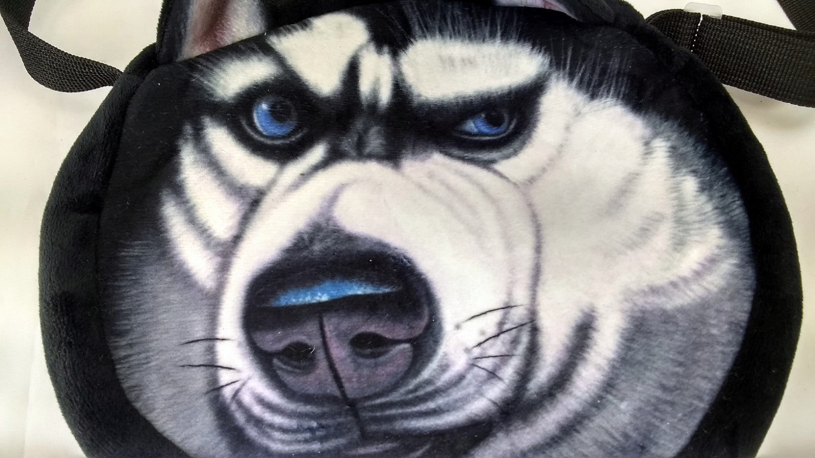 Husky Dog Themed Purse Handbag Cloth Soft Case With shoulder strap kids