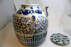 Chinese Qianlong Nian Zhi Blue & White Porcelain Large Wedding Teapot