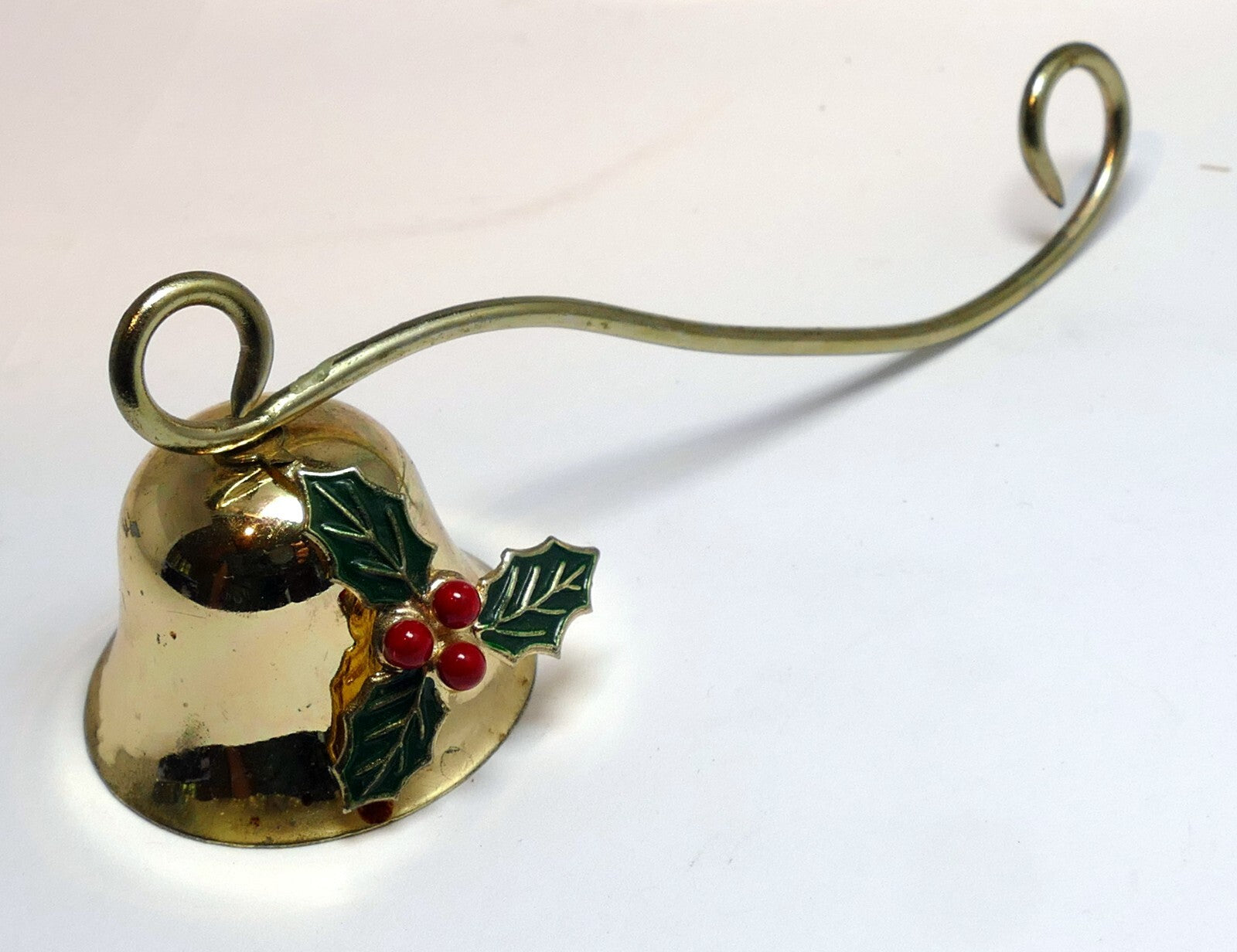 Brass candle snuffer bell 5" length long bellflower x mass