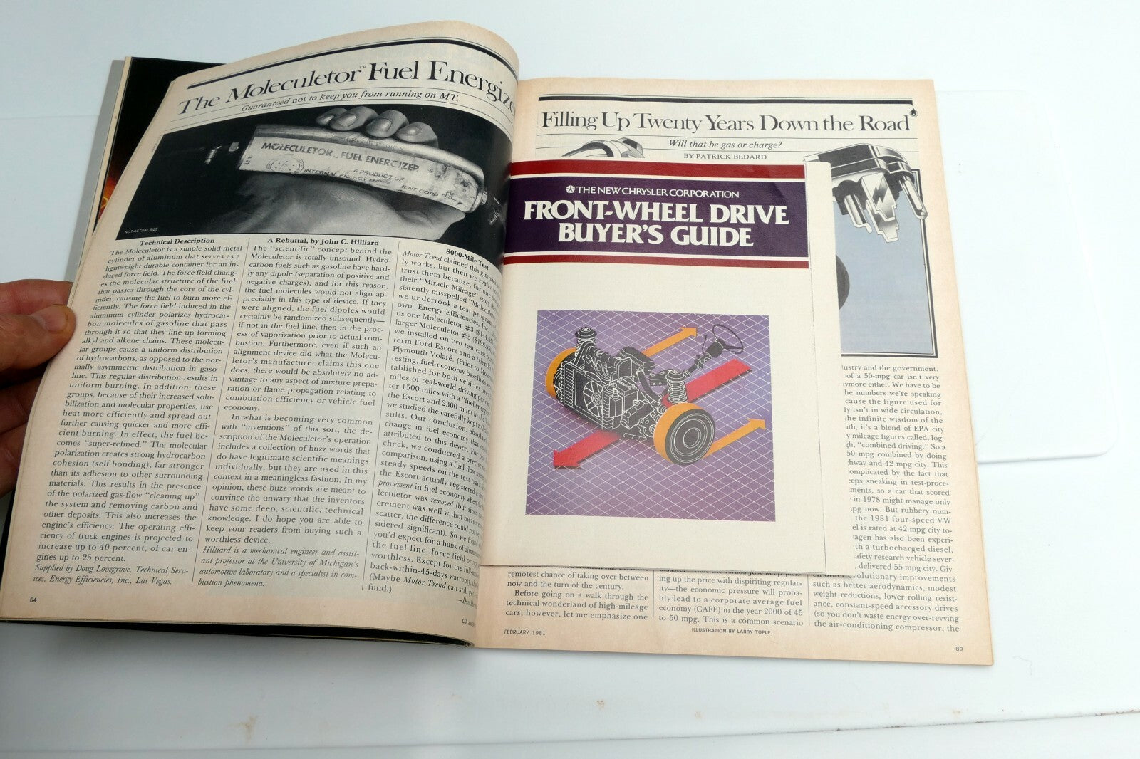 Car & Driver Fuel Economy magazine Feb 1981 Porsche 924 Ford Escort Bonneville