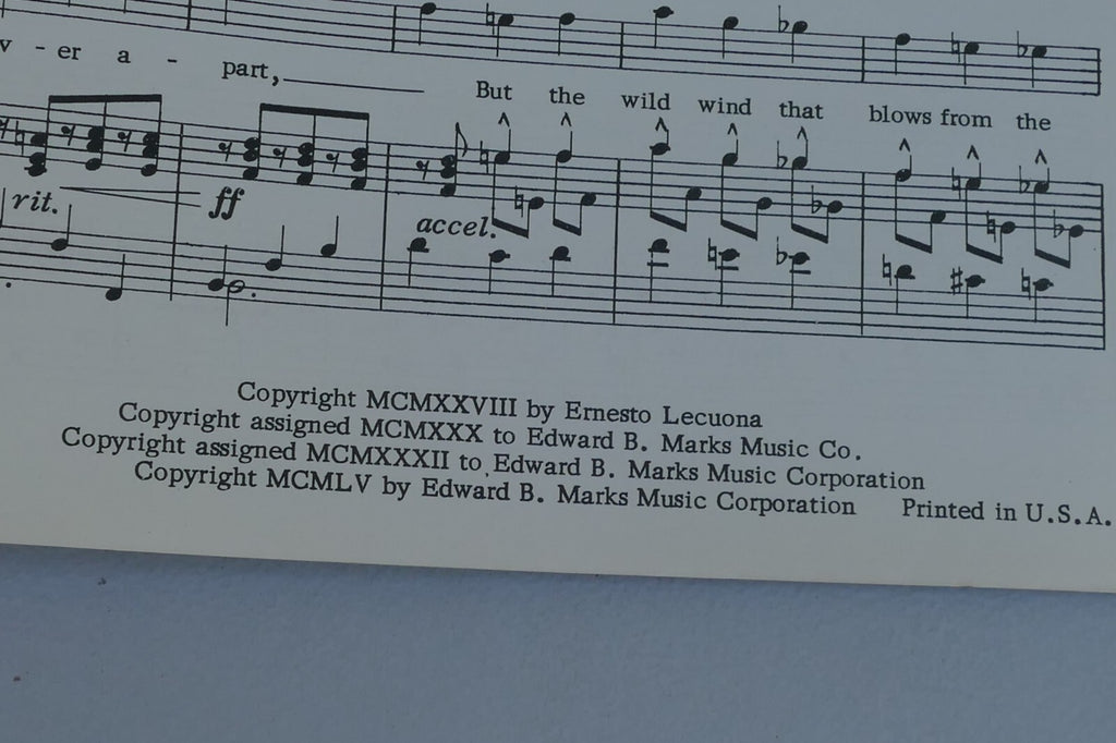 Cordoba from Andalucia Suite by Ernesto Lecuona 1955 Edward B. Marks Music Co.