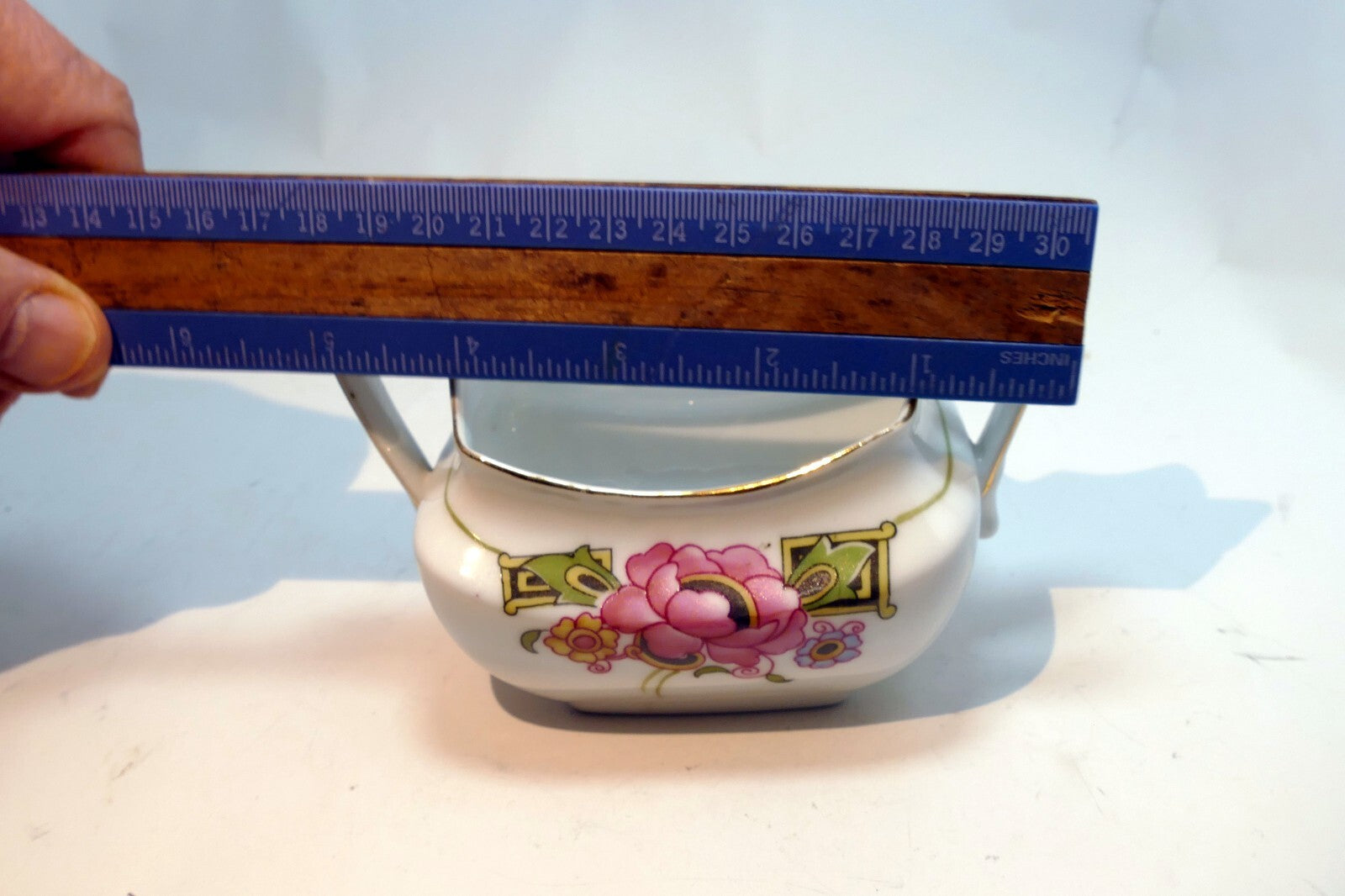 Z.S. & Co SUGAR Bowl Flowers Pink with gold trim  made in Bavaria