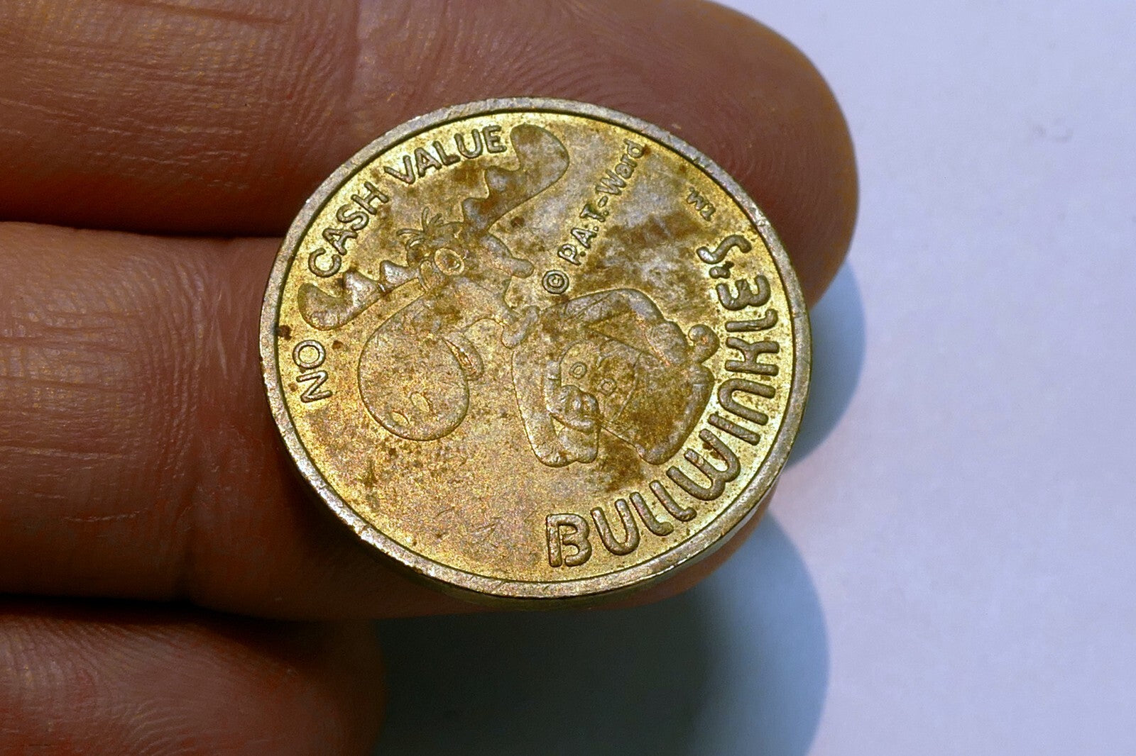 Old Bullwinkle's Grooved Arcade Token