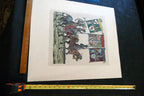 KNIGHT Flag Bearer HAND COLORED ENGRAVING large 21X24"