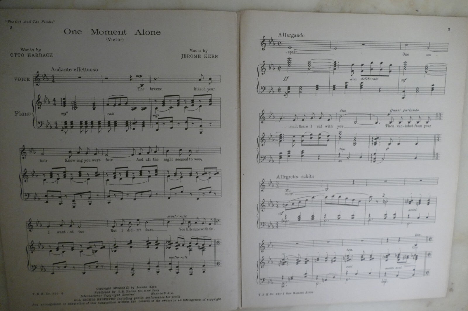 One Moment Alone 1931 by Jerome Kern from The Cat And The Fiddle
