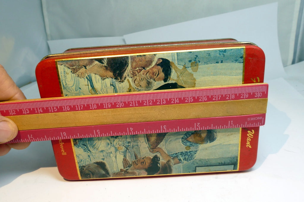 Norman Rockwell Tin empty container family dinner Thanksgiving Freedom from want