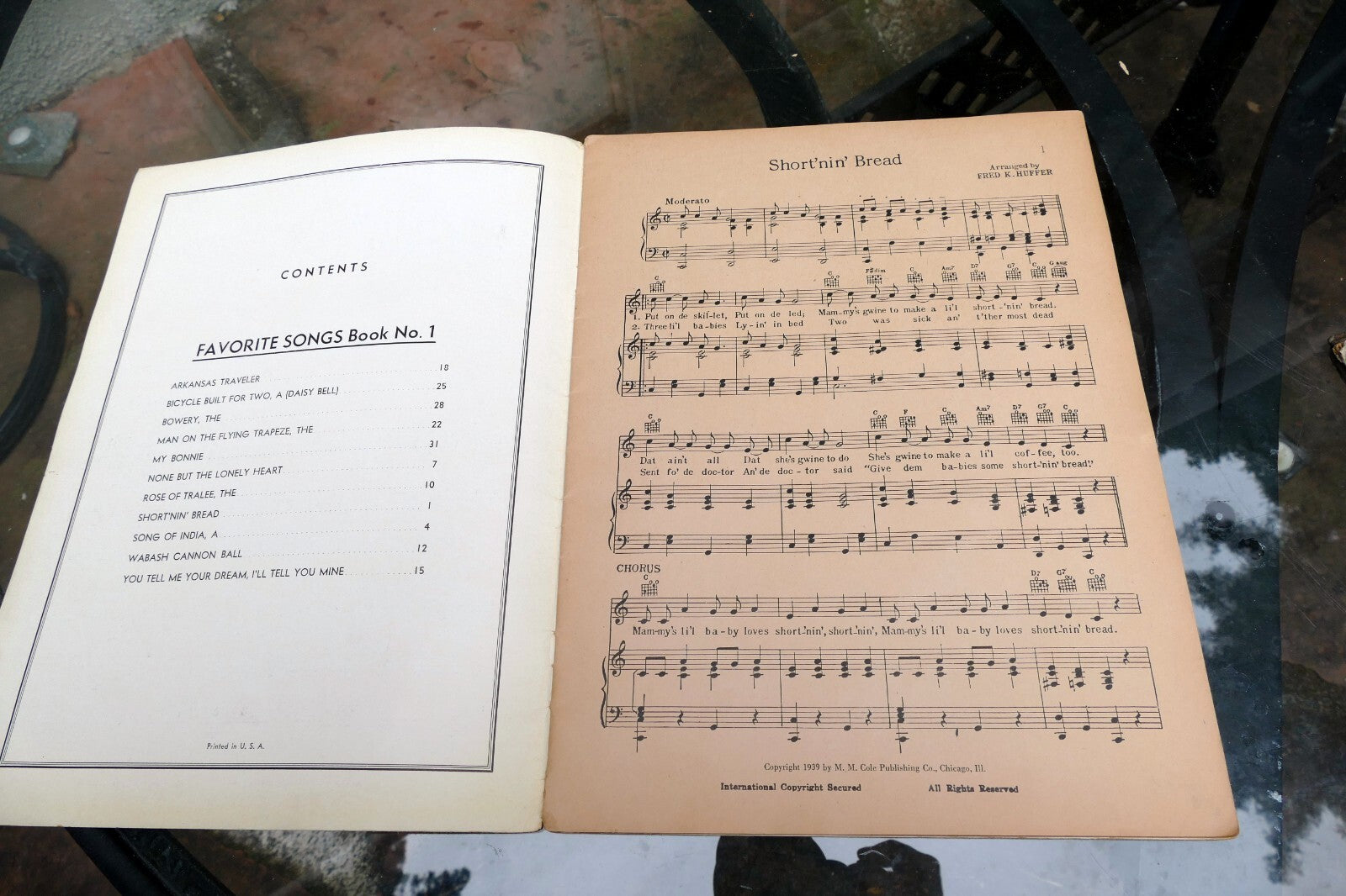 Modern Library Favorite Songs Book No 1 Sheet Music 1939 Cole Publishing Chicago