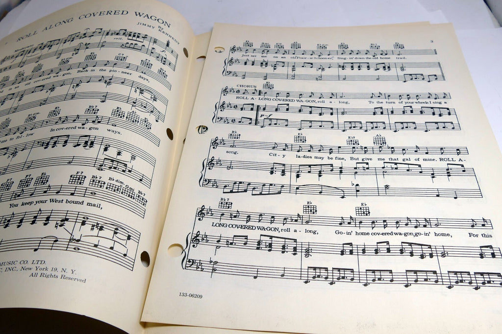 Roll Along covered Wagon Jimmy Kennedy 1962  Sheet Music western