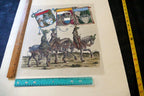 KNIGHT Flag Bearer HAND COLORED ENGRAVING large 21X24"