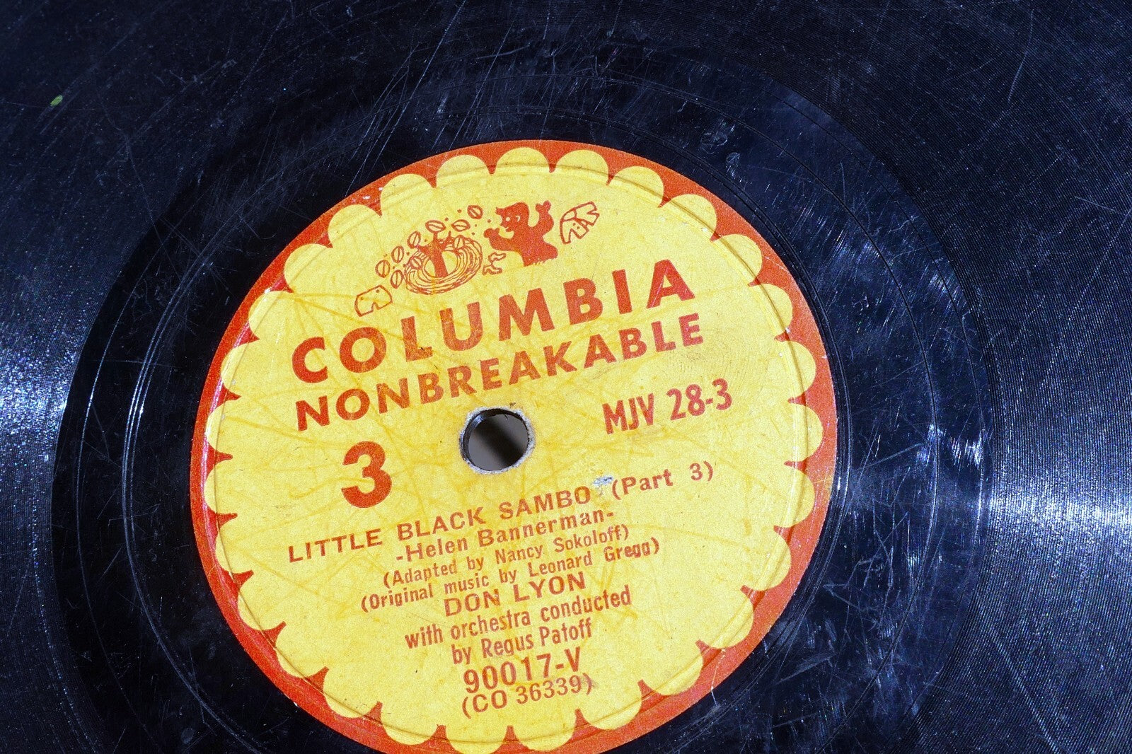 Little Sambo  Columbia Records mjv-28  78 rpm sides 2 and 3 90017-V