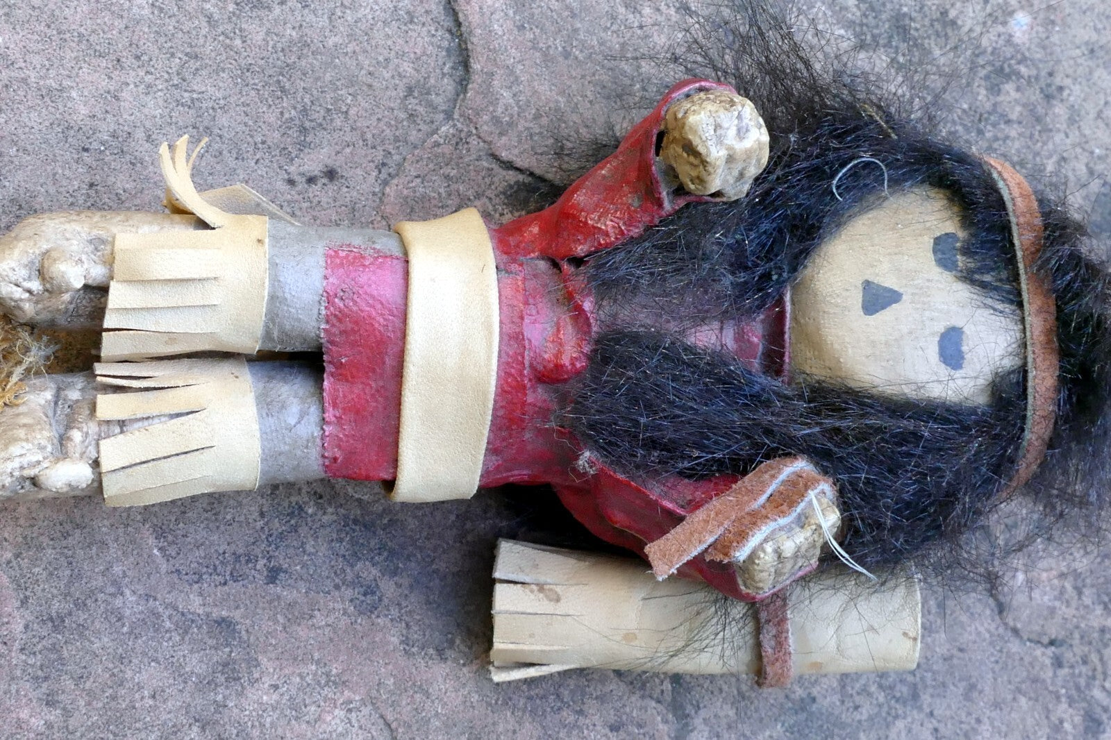 Vintage Native American Doll 6.5" tall missing wooden base