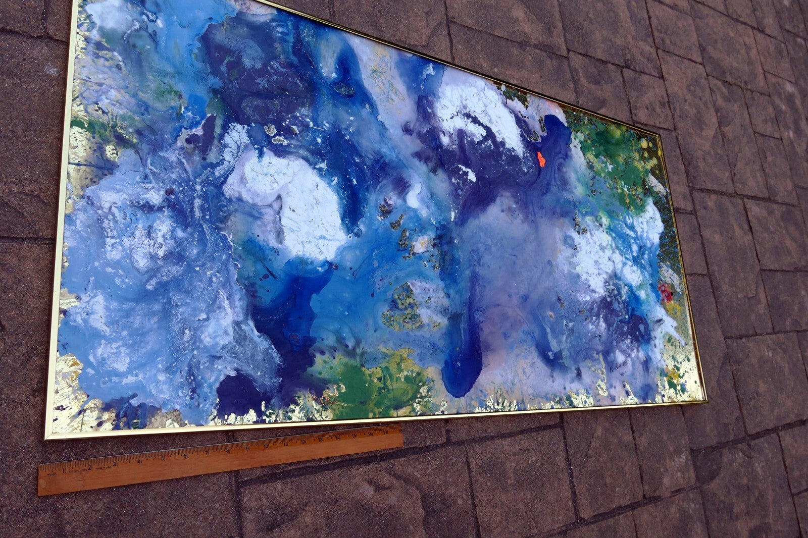 Richard Wild America Acrylic Painting Modern Abstract SFO San Jose large 25X48"