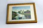 Olga Ivleva Watercolor Signed Russia village river church Art framed