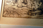 Mission Contrera de la Magdalena, Mexico Signed Etching 1900's  Stefan Bunyitay