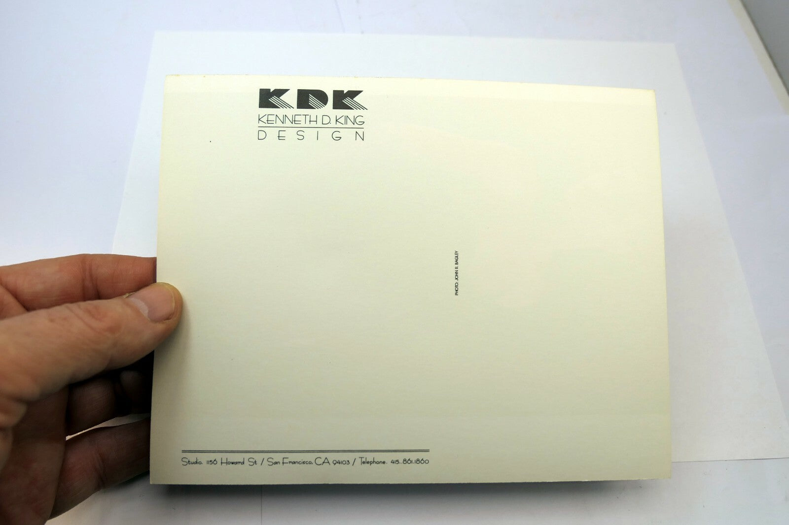 KDK Kenneth King Design Studio 1156 Postcard Howard Street San Francisco 1980's