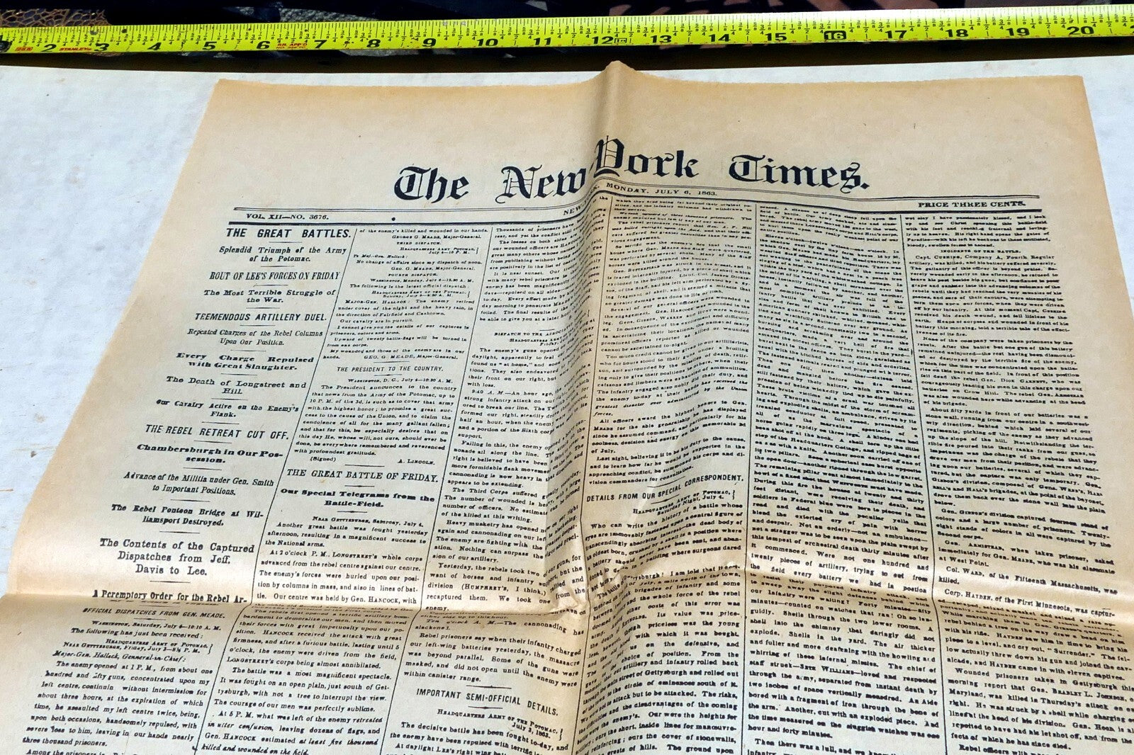 New York Times July 4 Reprint Civil War in Richmond 1862, Decree of Emancipation
