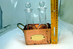 2-PC Olive Oil Vinegar cruet dispenser Set Brass Copper case holder premium