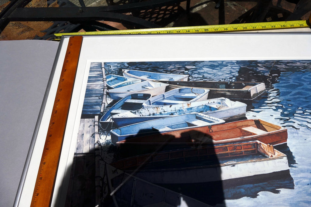 C. Gerrish Art Print 14X20"  Framed  w/ glass boats port harbor limited edition