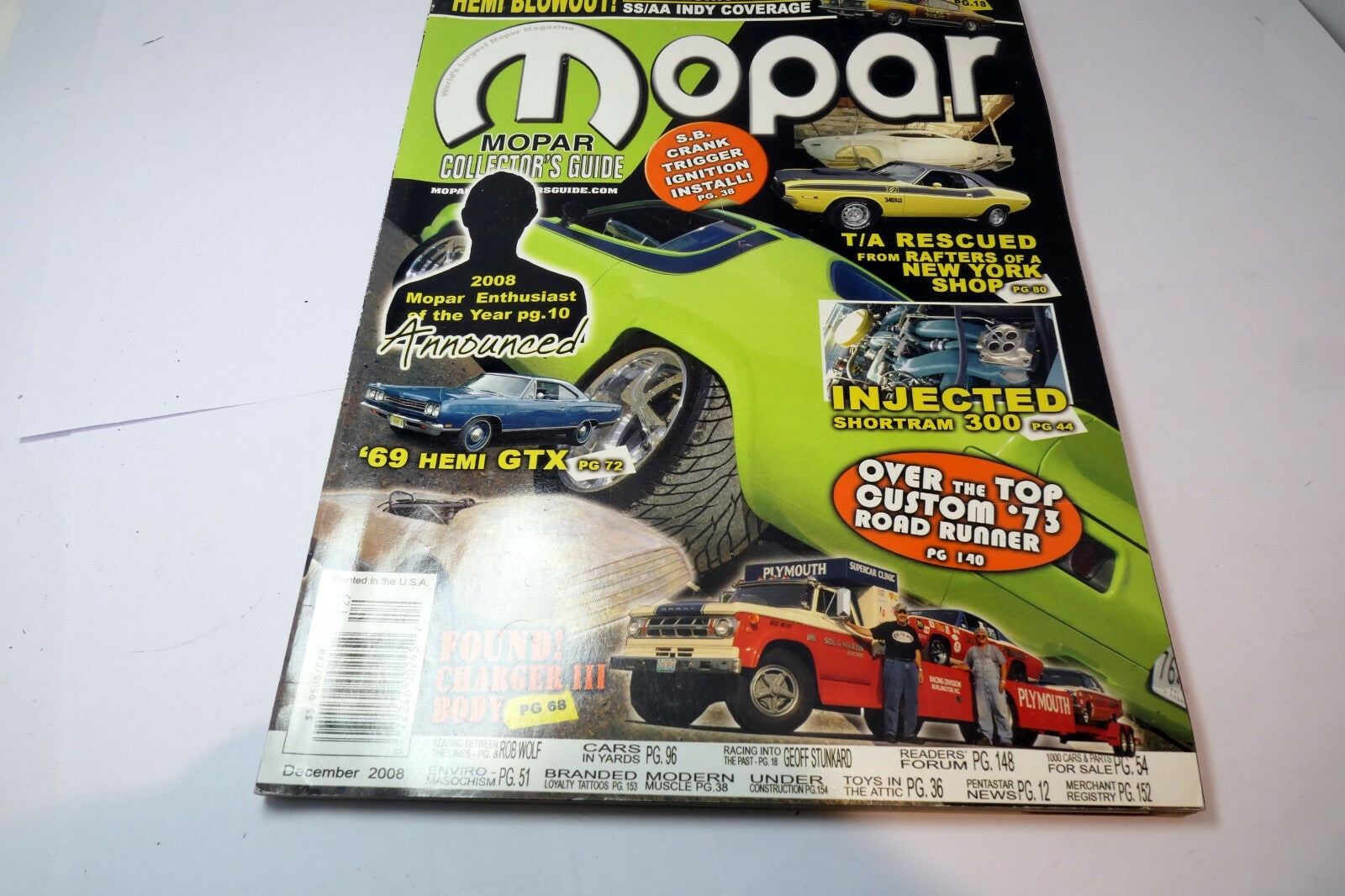 MOPAR Collector's Guide Magazine December 2008 Charger III Body ShortRam 300 T/A