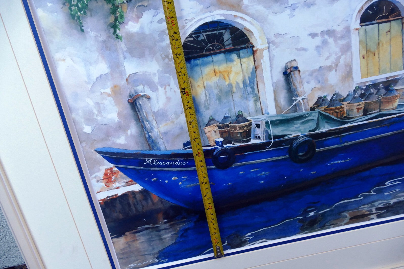 Steve Stento Watercolor "Alessandro" Italian Painting Print Venice Canal boat