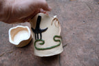 Angela Kung Clay Signed Vase with lid container earbs healing